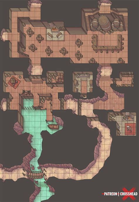 Crossheadstudios Pirate Hideout Dungeon Battlemap For Dandd Dungeons And