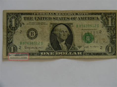 1963b One Dollar B Series Federal Reserve Note