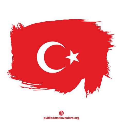 Turkish Flag Paint Stroke Public Domain Vectors