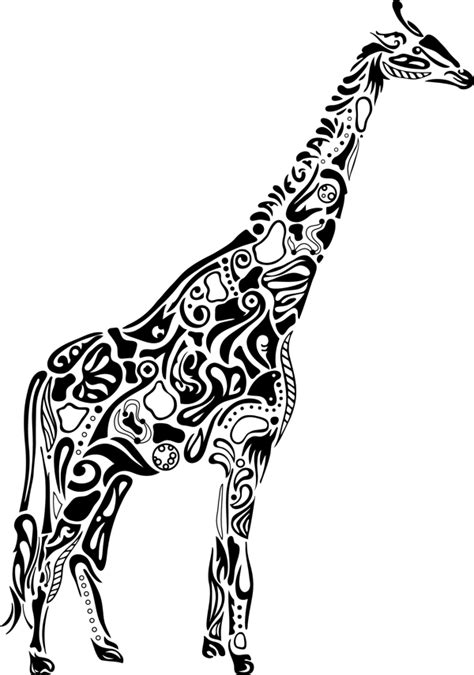 Giraffe Figure On Behance Line Art Drawings Grape