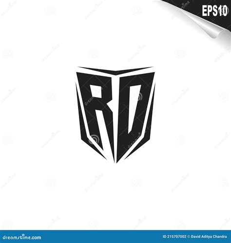 Initial Rd Logo Design With Shield Style Logo Business Branding Vector
