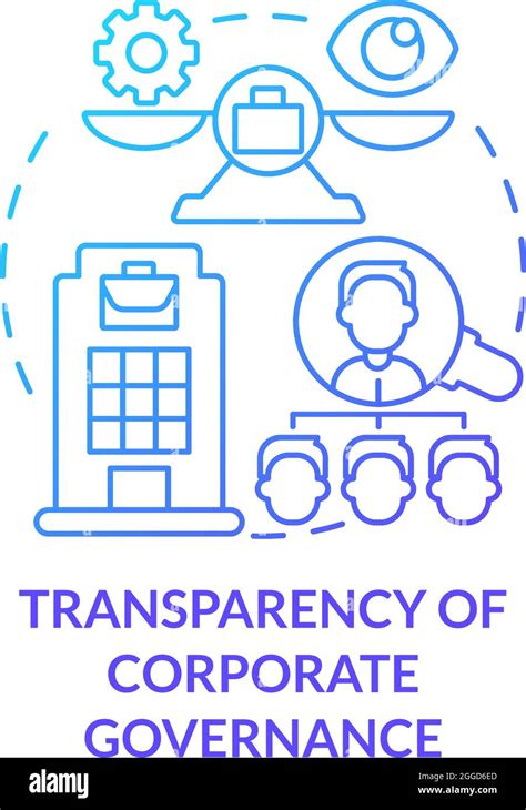 Transparency Of Corporate Governance Blue Gradient Concept Icon Stock