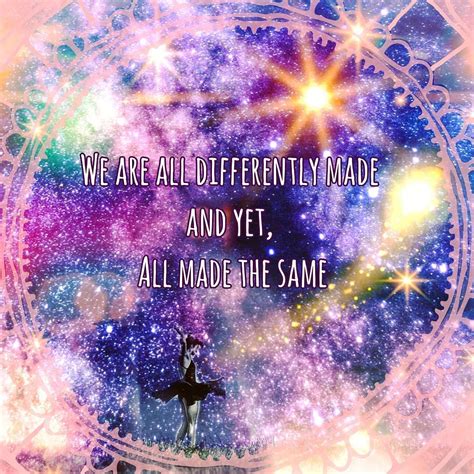 We are all different. We are on different paths, different 