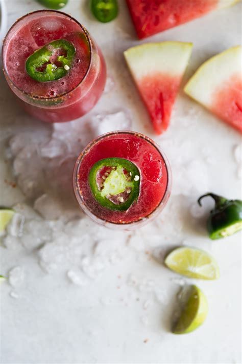 Spicy Tequila Watermelon Punch Fresh Cubed Watermelon Blended With