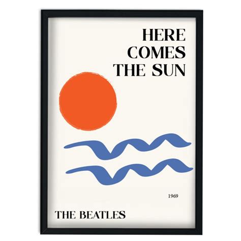 Here Comes The Sun Beatles Inspired Retro Giclée Art Print Fanclub