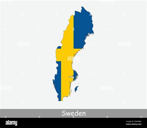 Mapa De La Bandera De Suecia Mapa Del Reino De Suecia Con La Bandera