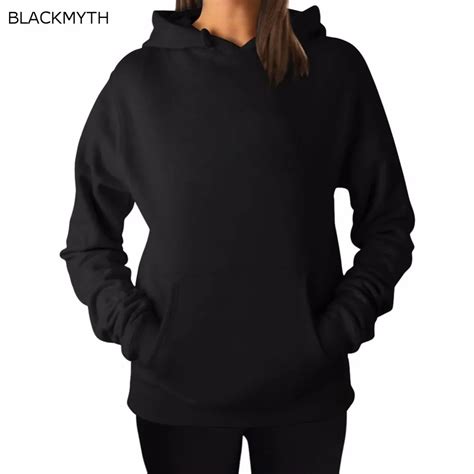Blackmyth Womens Pullovers Harajuku Hoodies Loose Hoody Hooded Long Sleeve Sweatshirt Plus Size