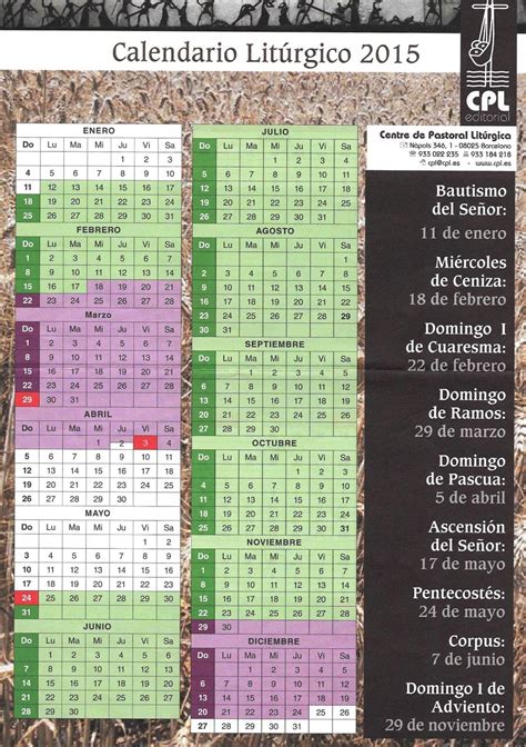Benedictinas De Alzuza Calendario Litúrgico 2015