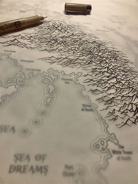 Hand Printed Map Ulthuan Of Warhammer On Behance