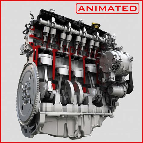 Its animation of four stroke engine. 3D animation Models max 3ds obj fbx ma