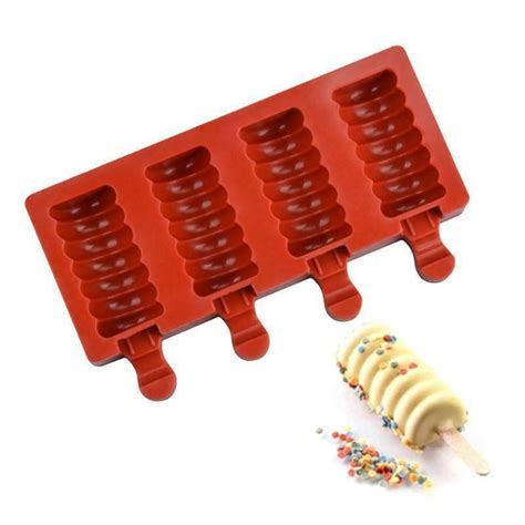 100 Brand New And High Quality Features 4 Cell Ice Popsicles Mold Let