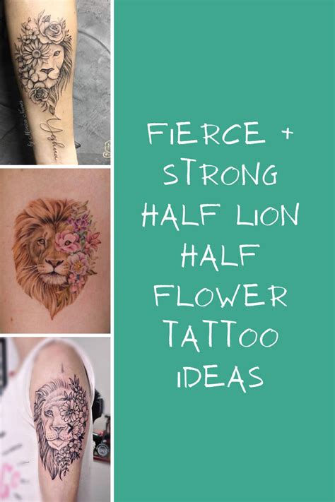 Fiercely Strong Half Lion Half Flower Tattoo Ideas Tattooglee