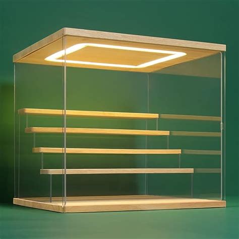 Nonemey Clear Acrylic Display Case Stand With Led Light 2345 Tier