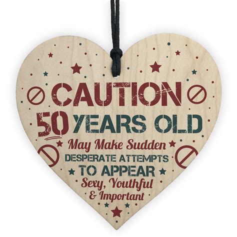 Throwing a 50th birthday party is no easy feat. 50 Birthday Decorations Heart Funny 50th Birthday Present For Women Gift For Men 5056293511858 ...