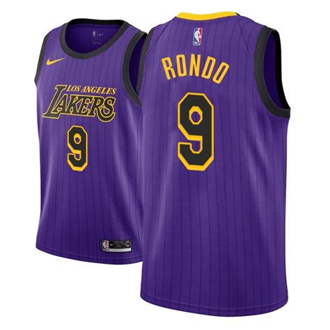 Los angeles lakers rosters, statistics, records, news, and more! Men's Los Angeles Lakers #9 Rajon Rondo City Edition Jersey Purple