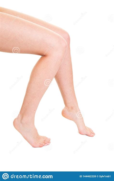 Long Pretty Woman Legs Isolated On Background Stock Photo Image Of
