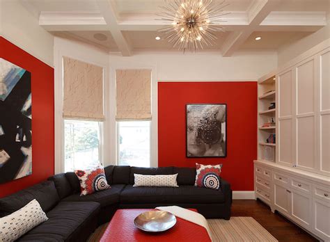 Modern Living Room Design Red
