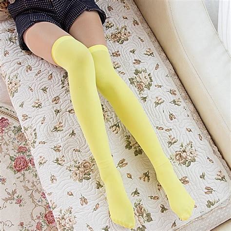 cheap 1pair women sexy warm thigh high stockings over knee socks velvet calze stretch stocking