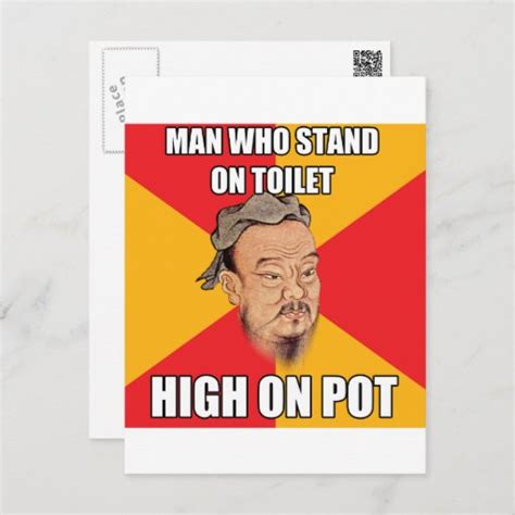 Confucius Say High On Pot Postcard Zazzle