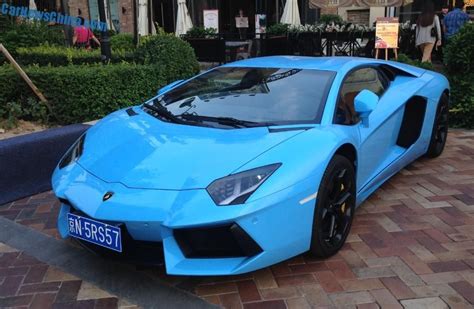 Lamborghini Aventador Is Baby Blue In Beijing