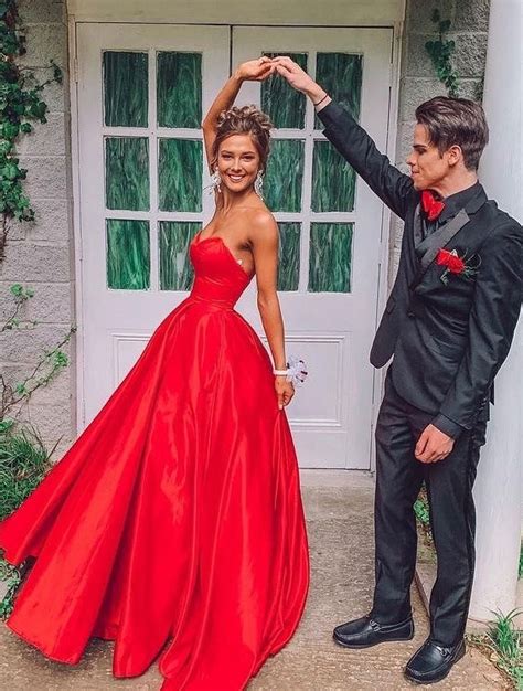 12 Red Prom Dresses For The Wow Look Strapless Simple Red Prom Dress I Take You Wedding