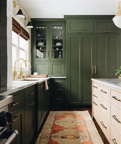 Decorist On Instagram This Olive Green And Brass Kitchen