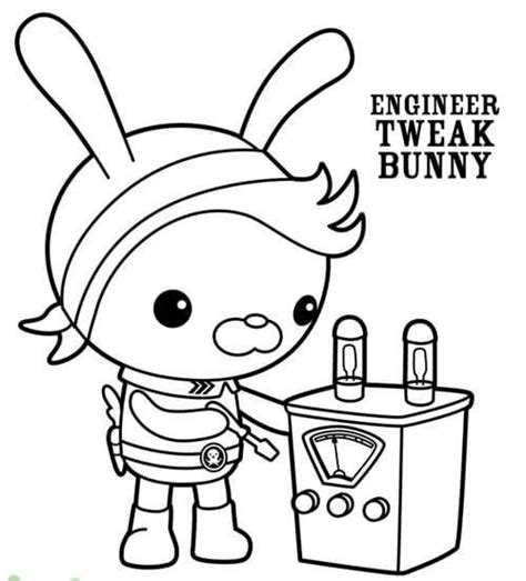 Hop on board with captain barnacles, professor inkles, lt. Octonauts Coloring Pages Tweak Bunny | Coloring pages ...