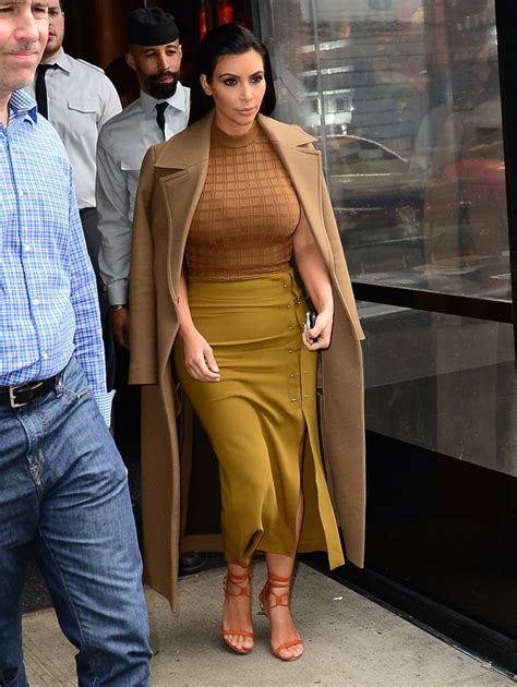 Kim Wore An Outfit Full Of Neutrals For An Outing In Soho Kim Kardashian Style POPSUGAR