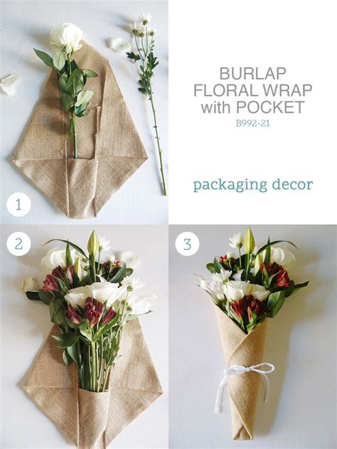 14 X 2075 Burlap Floral Wrap With Pocket Rustic Bouquet Wrap
