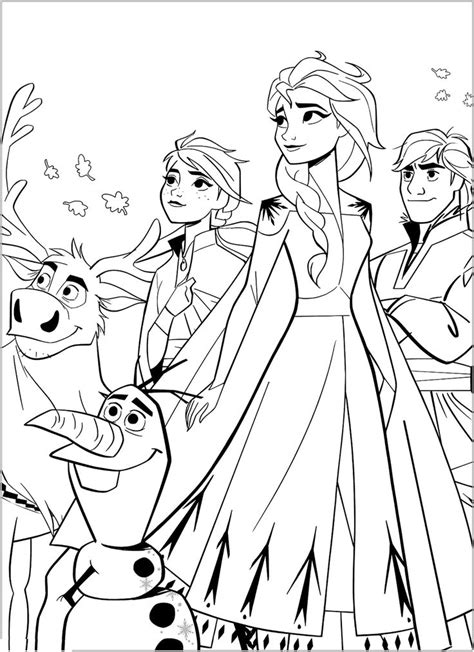 Retrouvez Olaf, Anna, Elsa, Sven et Kristoff dans ce joli coloriage