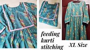 Diy Feeding Kurti Cutting And Stitching Xl Size A Line Kurti