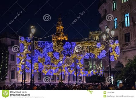 Christmas Lights In Seville Editorial Image Image Of