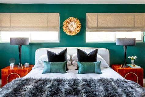 The simple lines, fluid forms, and retro colors appeal to the minimalist, the traditionalist, and contemporary design. Green Midcentury Modern Bedroom With Fur Throw | Mid ...