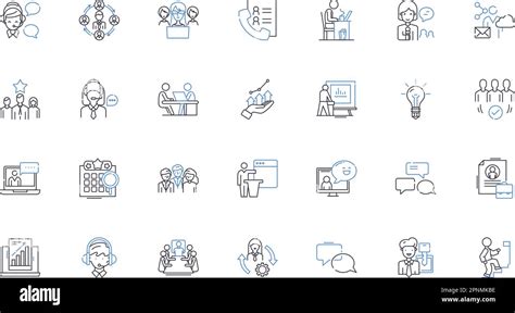 Career Labor Line Icons Collection Employment Job Workforce
