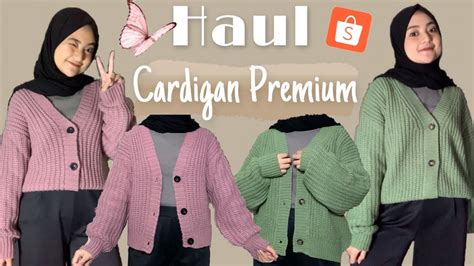 Shopee Haul Cardigan Rajut Premium Crop Top Oversize Super Tebal