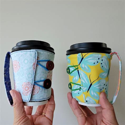 Reversible Coffee Cup Sleeve Cozy Pattern And Sewing Tutorial Etsy