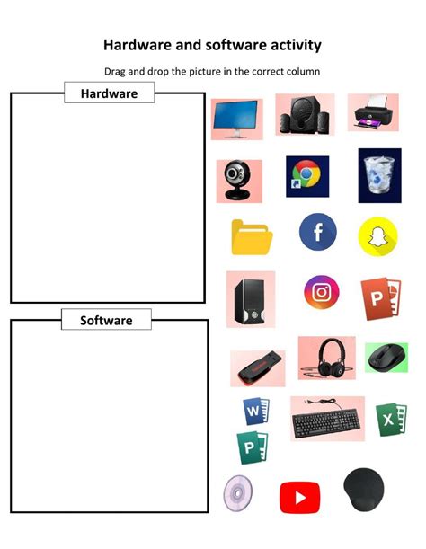 Hardware And Software Interactive Worksheet Computer Teacher