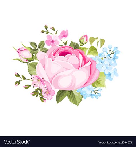 A Spring Decorative Bouquet Of Roses Flowers Vector Image