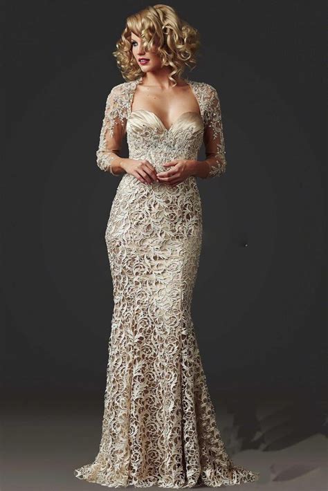 Sexy Mother Of The Bride Dress 2016 Lace Bolero Rhinestones Mother S Party Evening Dresses