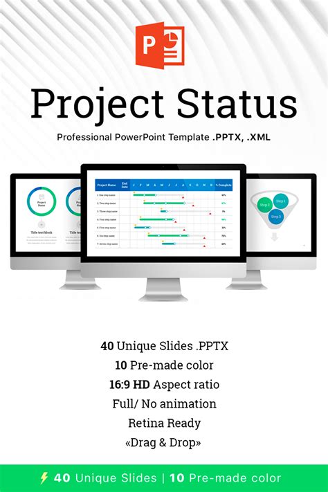 Project Status Professional Powerpoint Template 68531