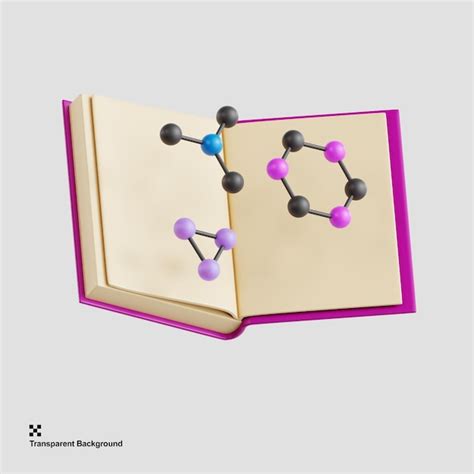 Premium PSD 3d Illustration Open Book With Molecular Structures
