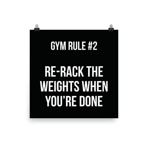 Gym Rule 2 Gym Poster Motivational Prints T For Etsy Uk