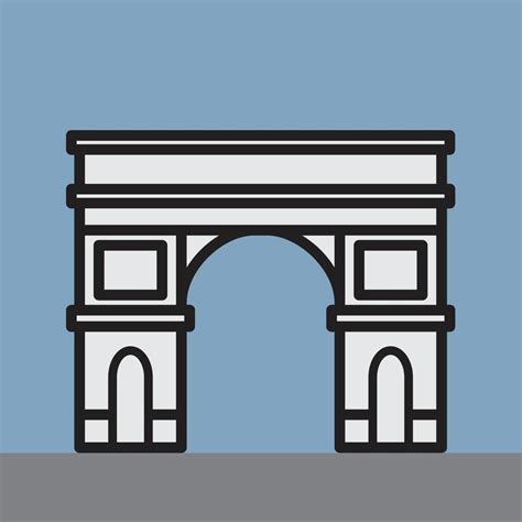 Outline Simplicity Drawing Of Arc De Triomphe Landmark 3328017 Vector