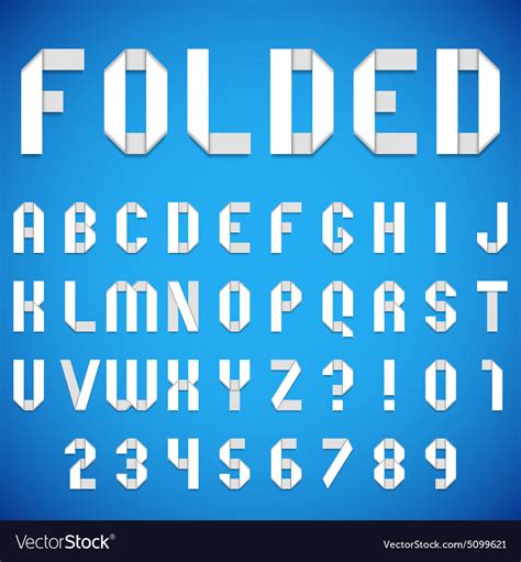 Folded Paper Font Royalty Free Vector Image Vectorstock
