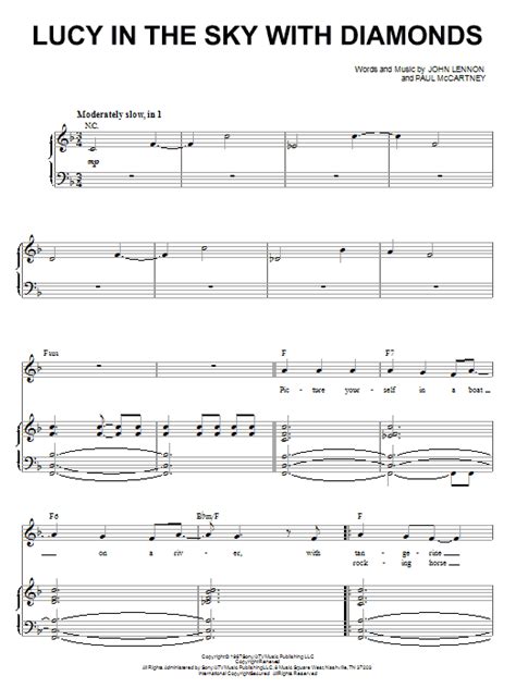The Beatles Lucy In The Sky With Diamonds Sheet Music Pdf Notes Chords Pop Score Beginner