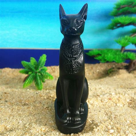 egyptian goddess black cat bastet figurine resin statue home decor collection ebay