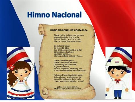 Himno Nacional De Costa Rica Simbolos Patrios Educación Artística