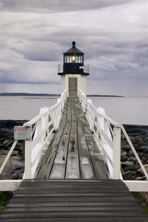 Storm Approaching Marshall Point Lighthouse Maine Stock
