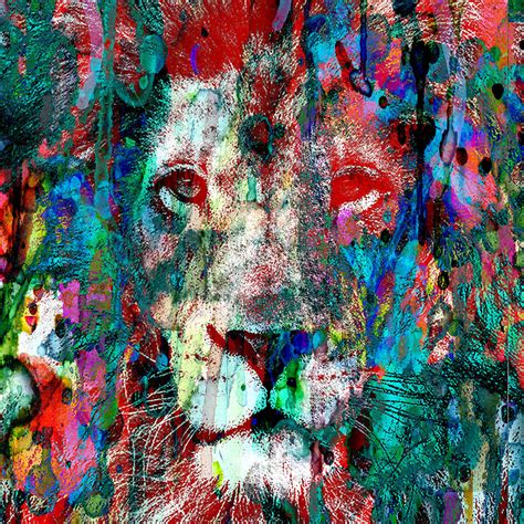 Wild And Colorful 2 The Lion Sleeps 48x48 Wall Size Canvas Or Paper