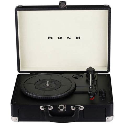 Buy Bush Classic Retro Portable Case Record Player Black Record